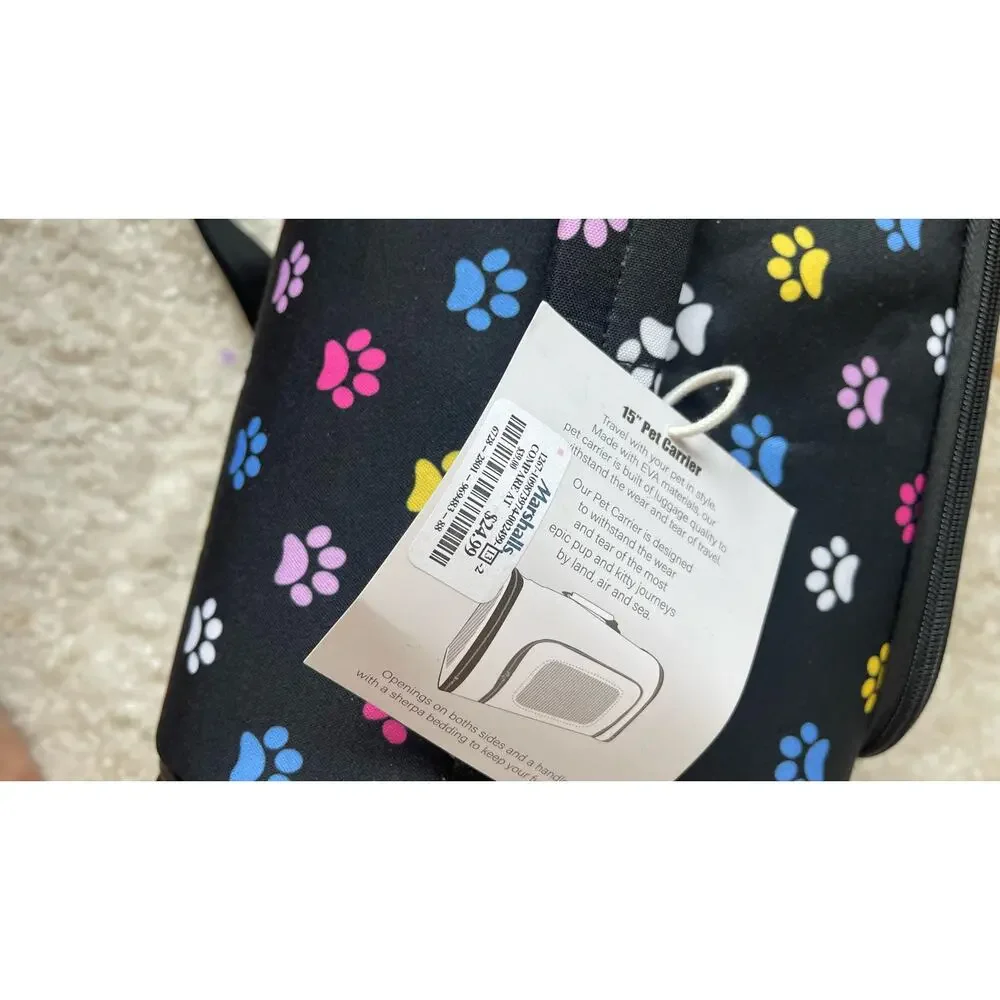 NWT- Small Dog (up to 6lbs) or Cat Carrier with Paw Prints